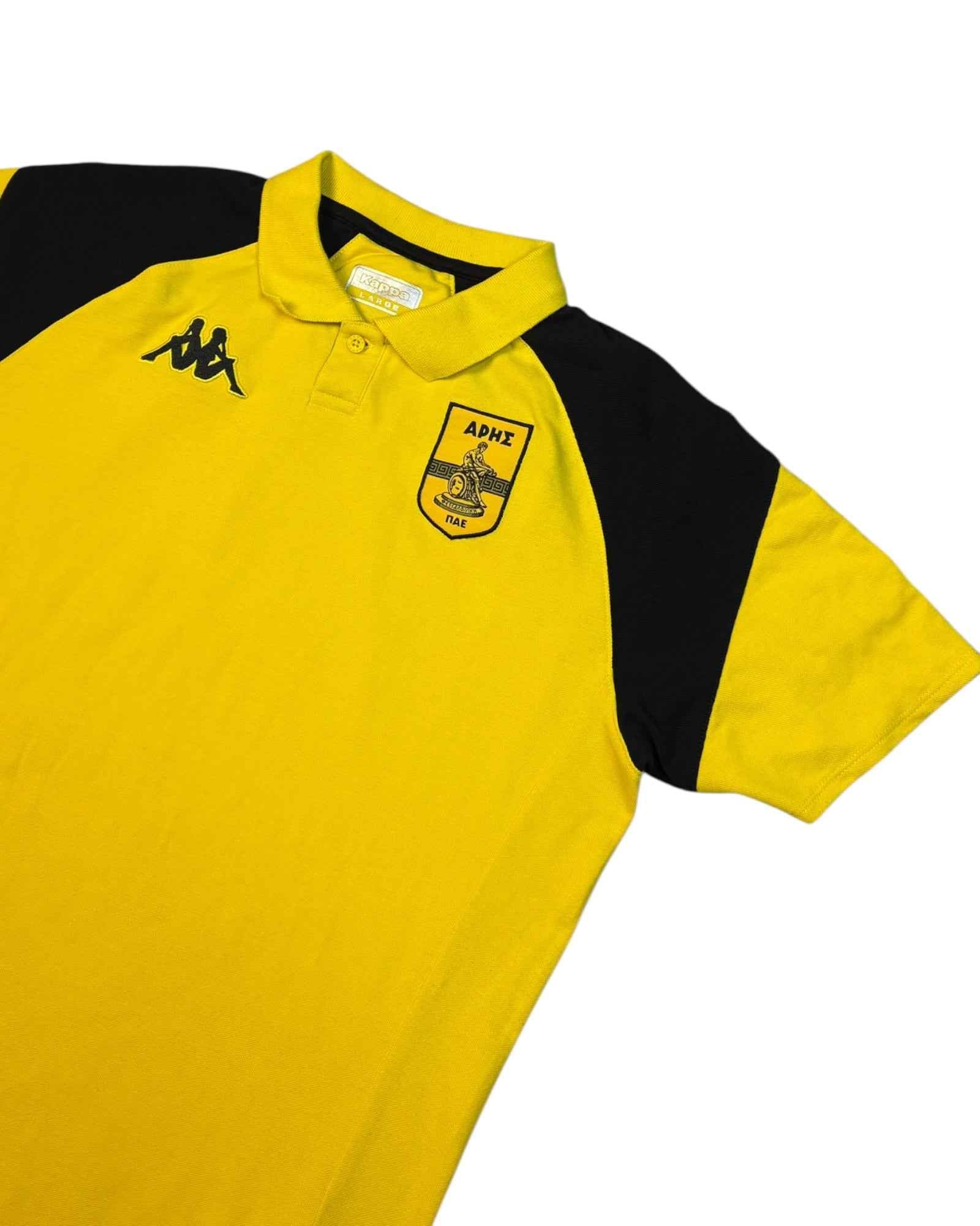Vintage Kappa Aris Football Jersey Yellow (L)