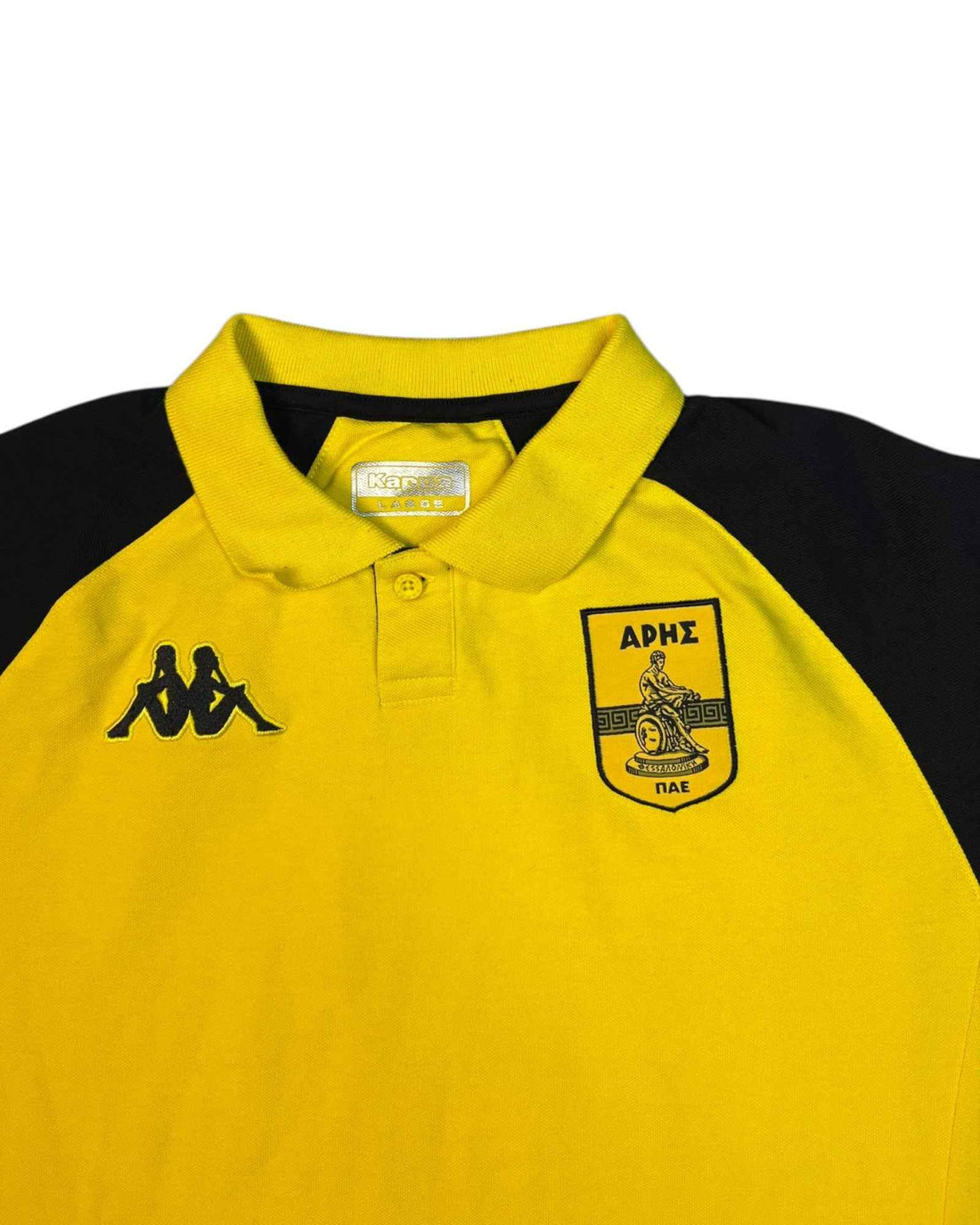 Vintage Kappa Aris Football Jersey Yellow (L)