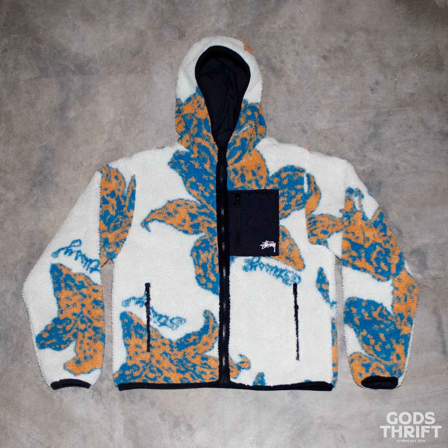 Stussy floral sherpa - Gods Thrift Athens