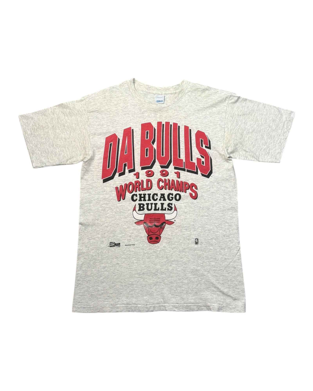 Vintage 1991 Single Stitch Chicago Bulls "Da BULLS"  T-shirt | Grey Marl | Size L