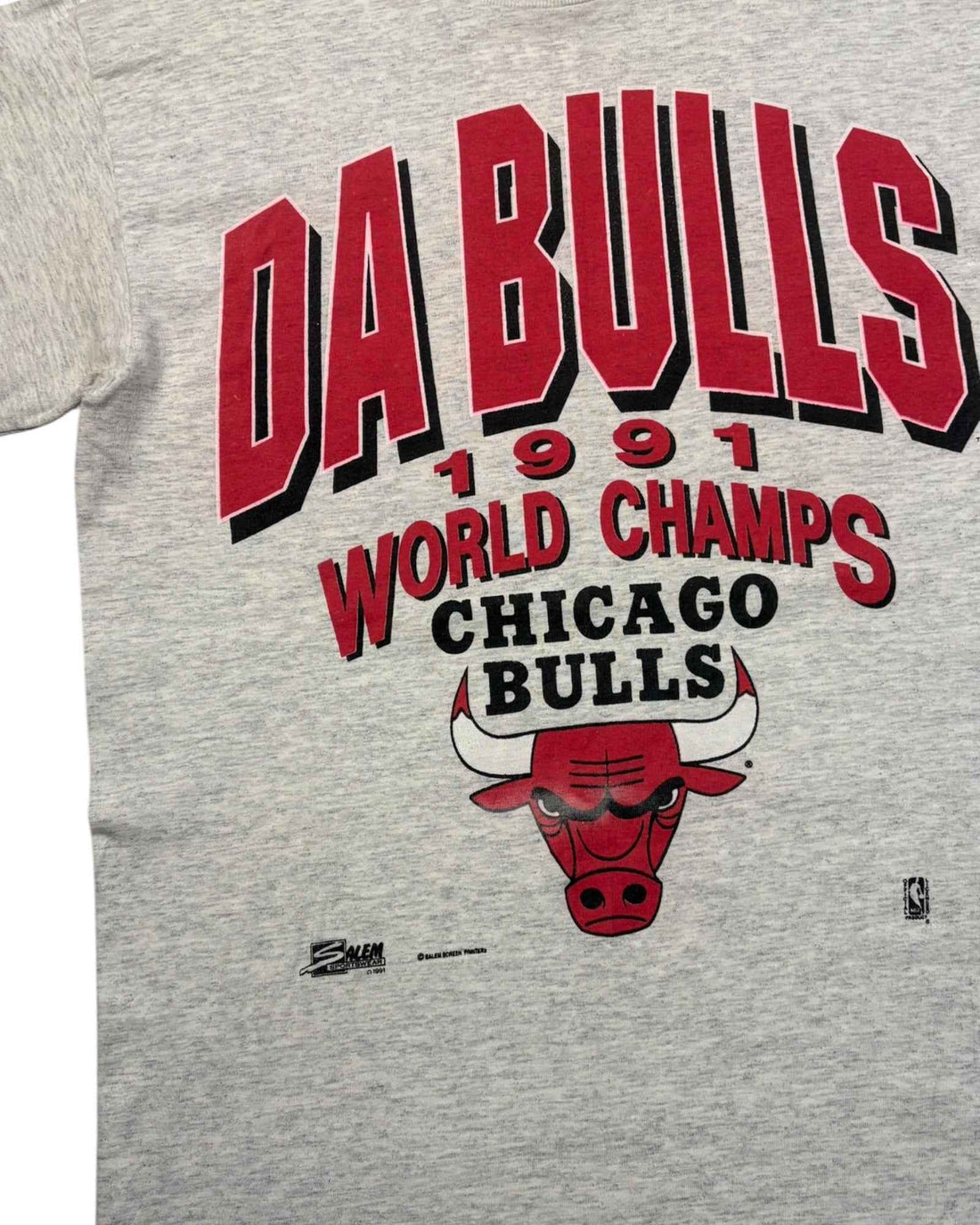 Vintage 1991 Single Stitch Chicago Bulls "Da BULLS"  T-shirt | Grey Marl | Size L