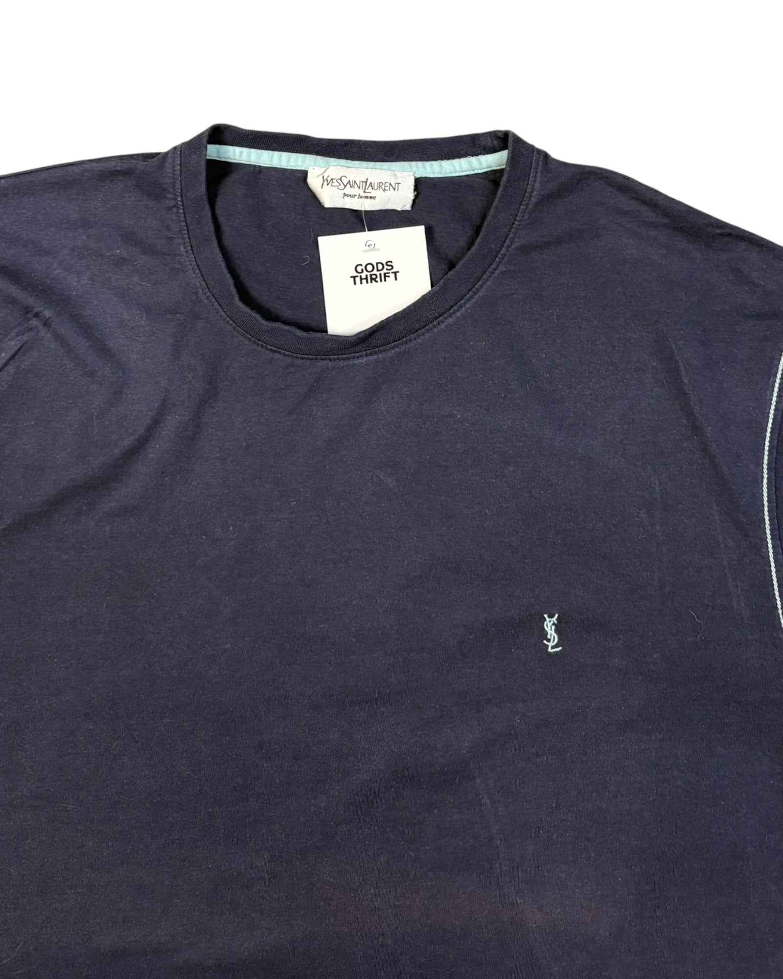 Vintage Yves Saint Laurent T-shirt | Navy Blue | Size L
