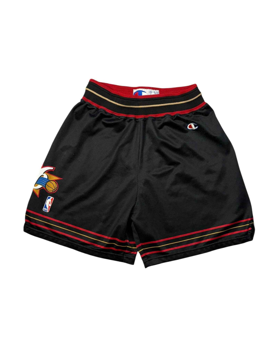 Vintage Champion Philadelphia 76ers Athletic Shorts | Black | Size S