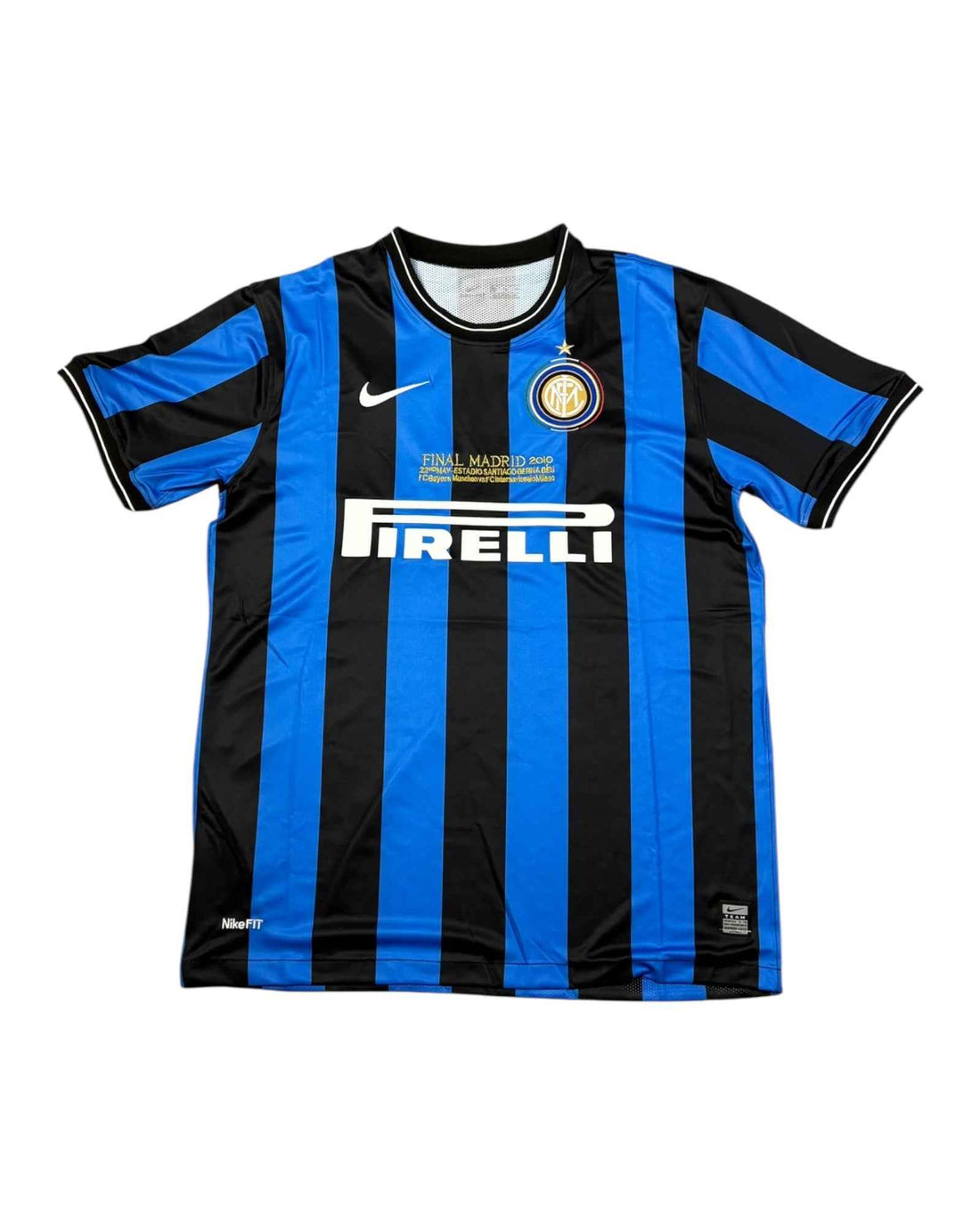 Nike Inter 2010 Home Jersey | Striped Black - Blue | Size XL