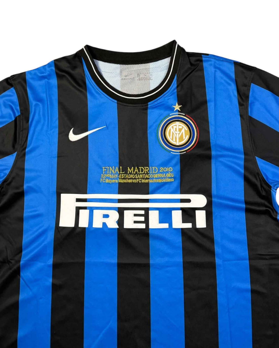 Nike Inter 2010 Home Jersey | Striped Black - Blue | Size XL