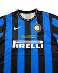 Nike Inter 2010 Home Jersey | Striped Black - Blue | Size XL
