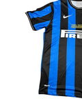 Nike Inter 2010 Home Jersey | Striped Black - Blue | Size XL