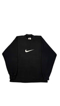 Vintage 90s Nike Center Swoosh Crewneck | Black | Size S (Fits M)