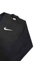Vintage 90s Nike Center Swoosh Crewneck | Black | Size S (Fits M)