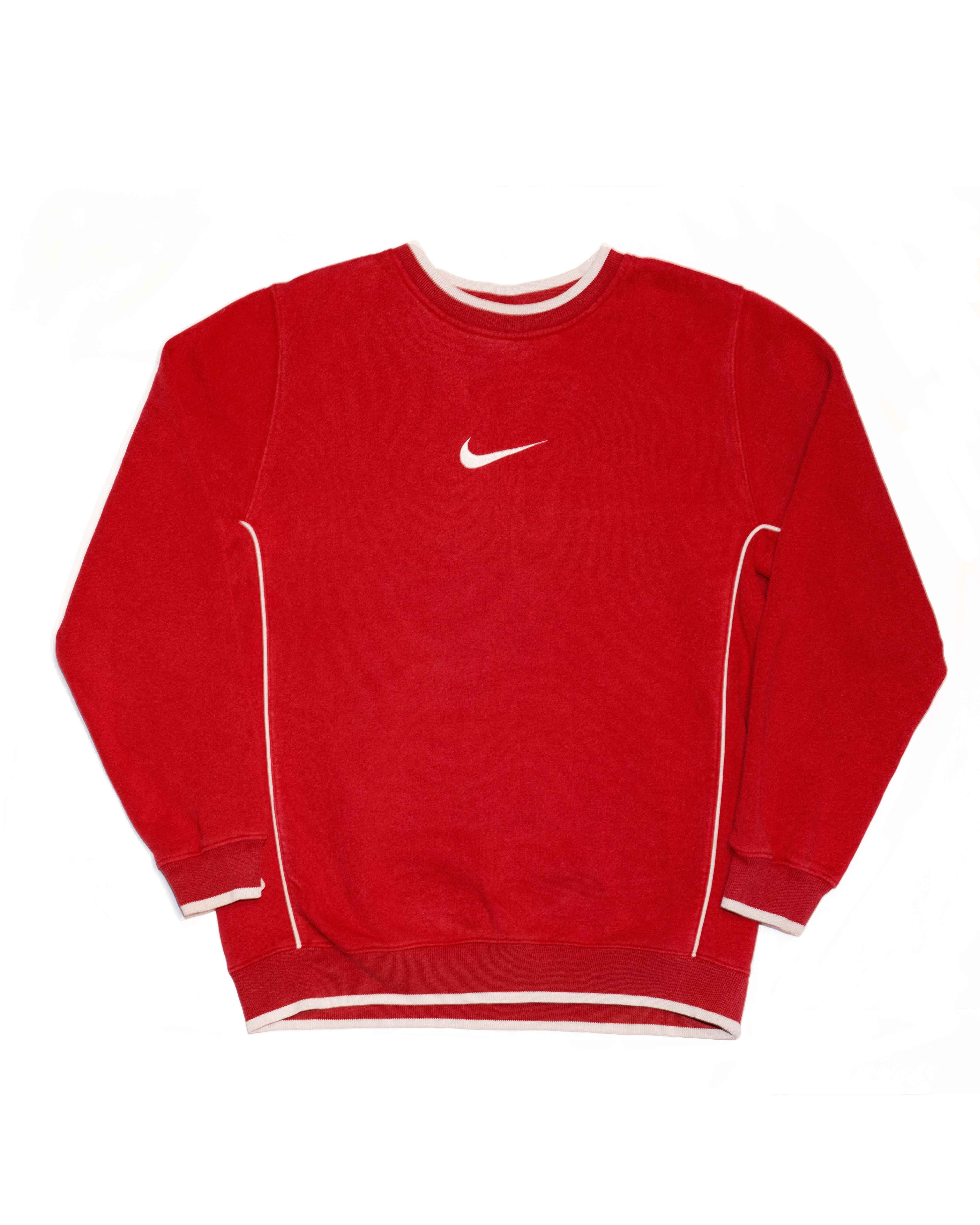 Nike red center swoosh crewneck - Gods Thrift Athens