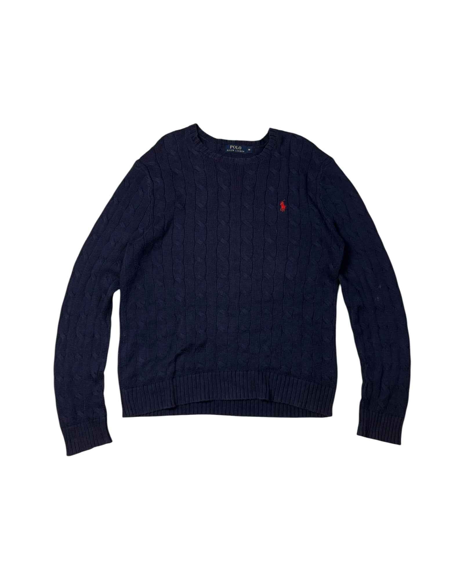 Vintage Polo Ralph Lauren Cable Knit | Navy Blue | Size M