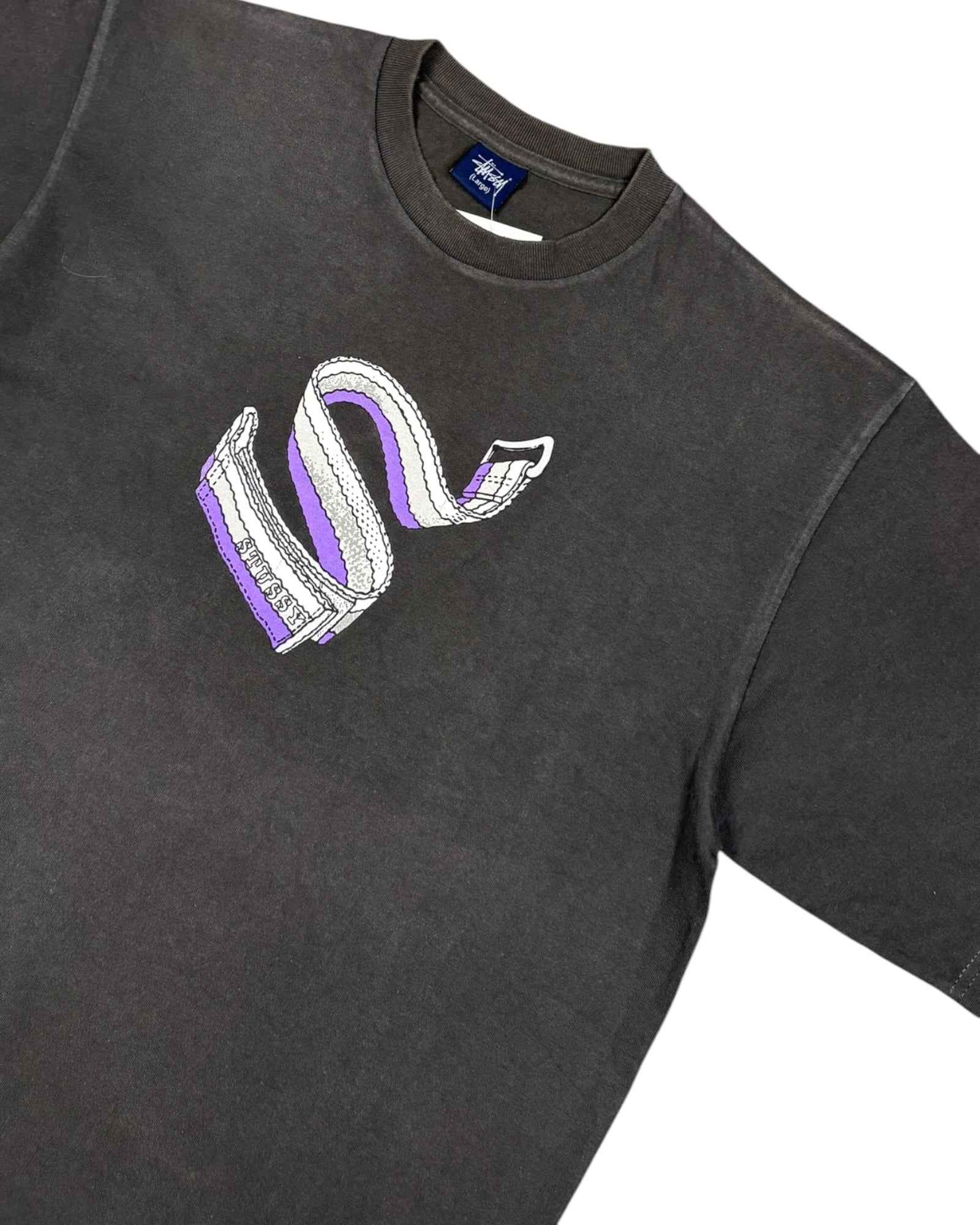 Vintage 90s Stussy T-shirt | Dark Grey | Size L