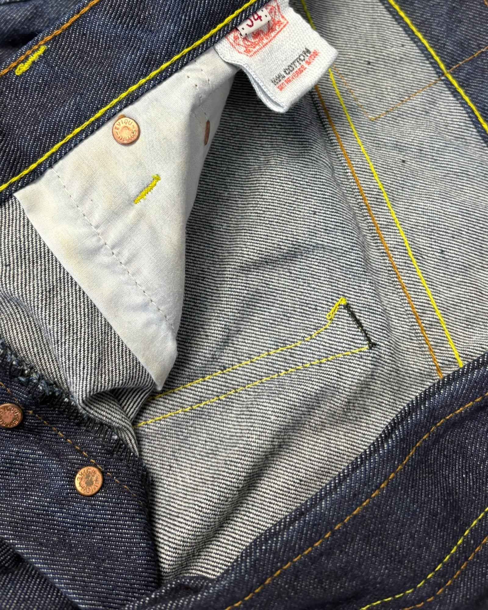 Vintage Rare 2004 Evisu Embroidered Dragon Daicoc Jeans | Navy Blue | W34 L35