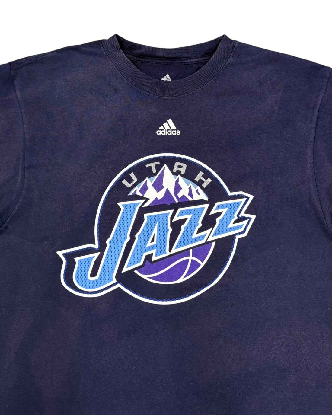 Vintage 00s Adidas Utah Jazz T-shirt | Navy Blue | Size M Oversized