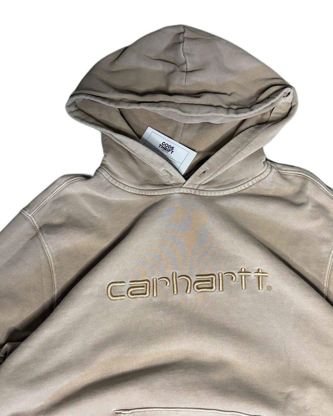 Carhartt Hoodie Beige (M) - Gods Thrift Athens