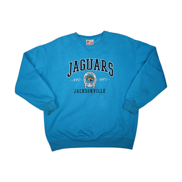 Gods Thrift Athens vintage teal Jacksonville Jaguars NFL crewneck sweatshirt with stitched team logo