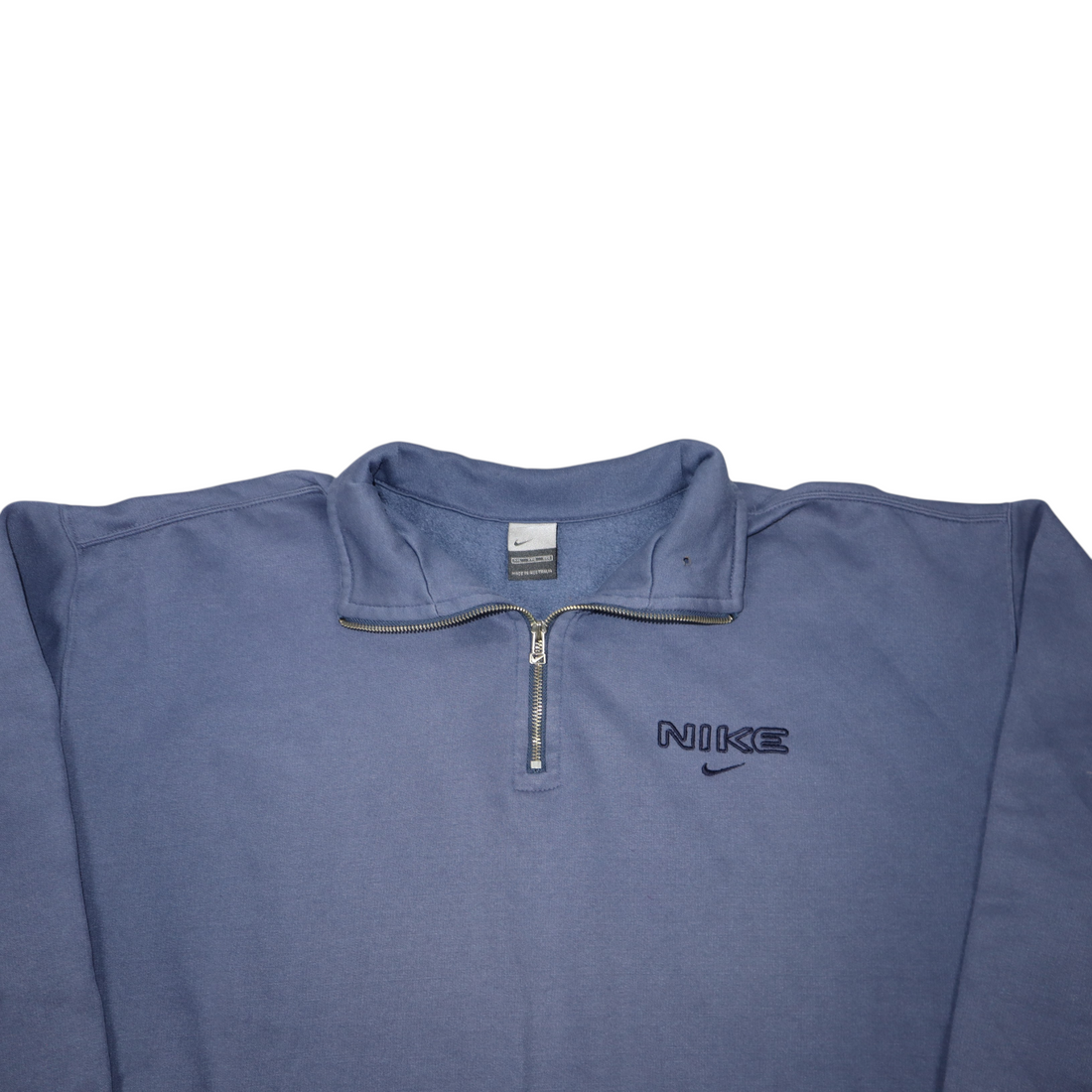 Gods Thrift Athens vintage 2000s navy blue Nike quarter zip sweatshirt with a relaxed boxy fit