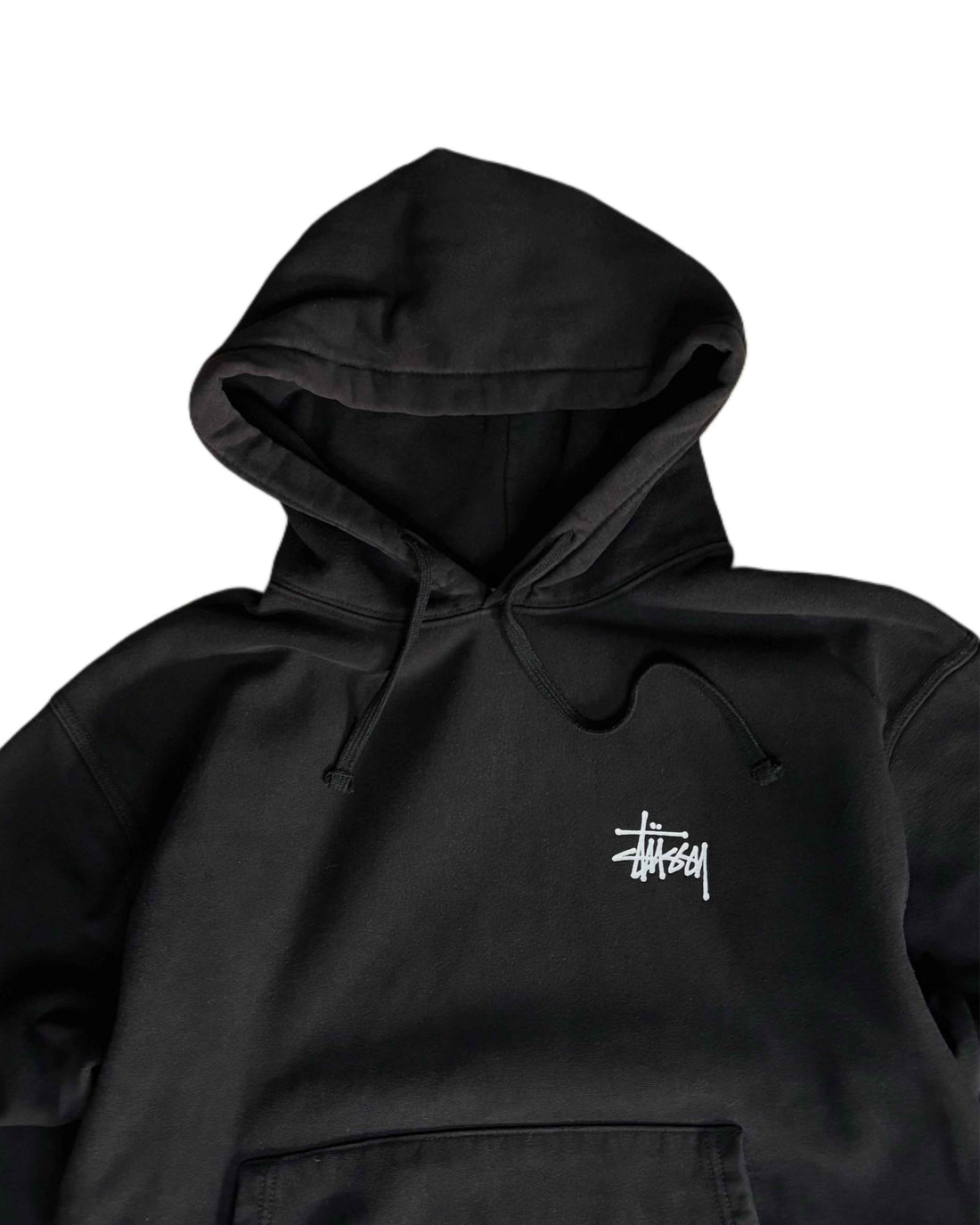 Stussy Stock logo Hoodie Black (M) - Gods Thrift Athens