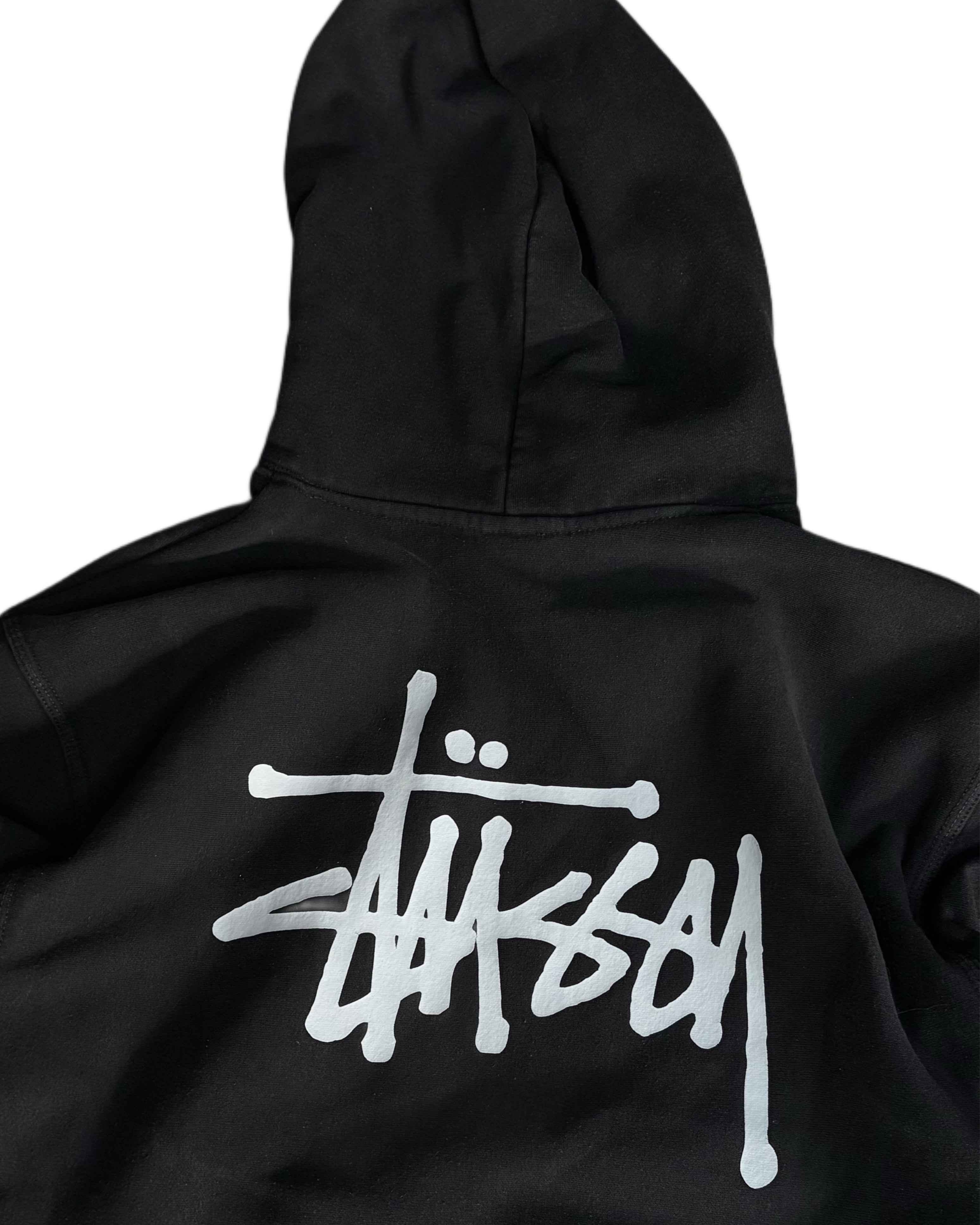 Stussy Stock logo Hoodie Black (M) - Gods Thrift Athens