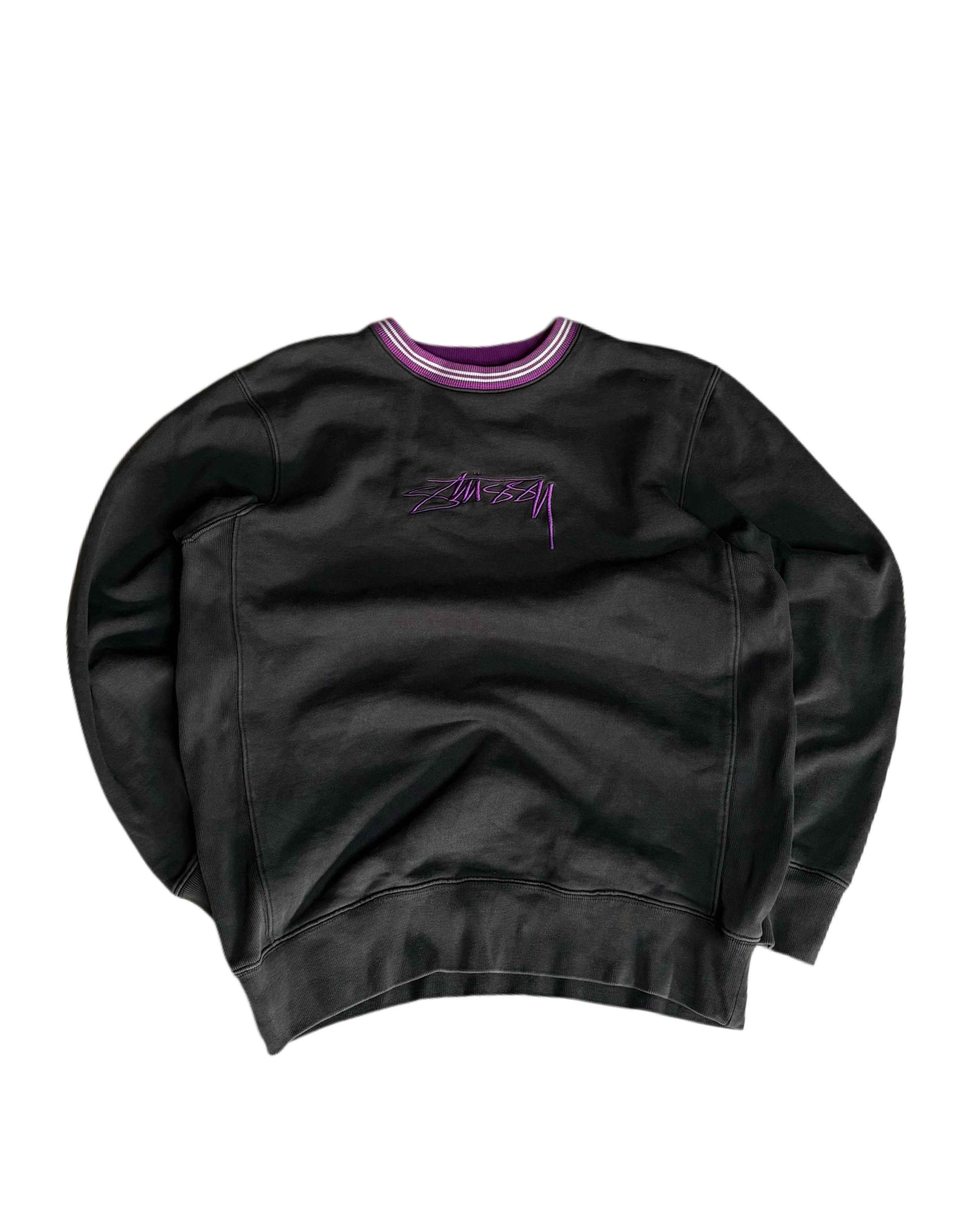 Vintage Stussy Crewneck Black (S) - Gods Thrift Athens