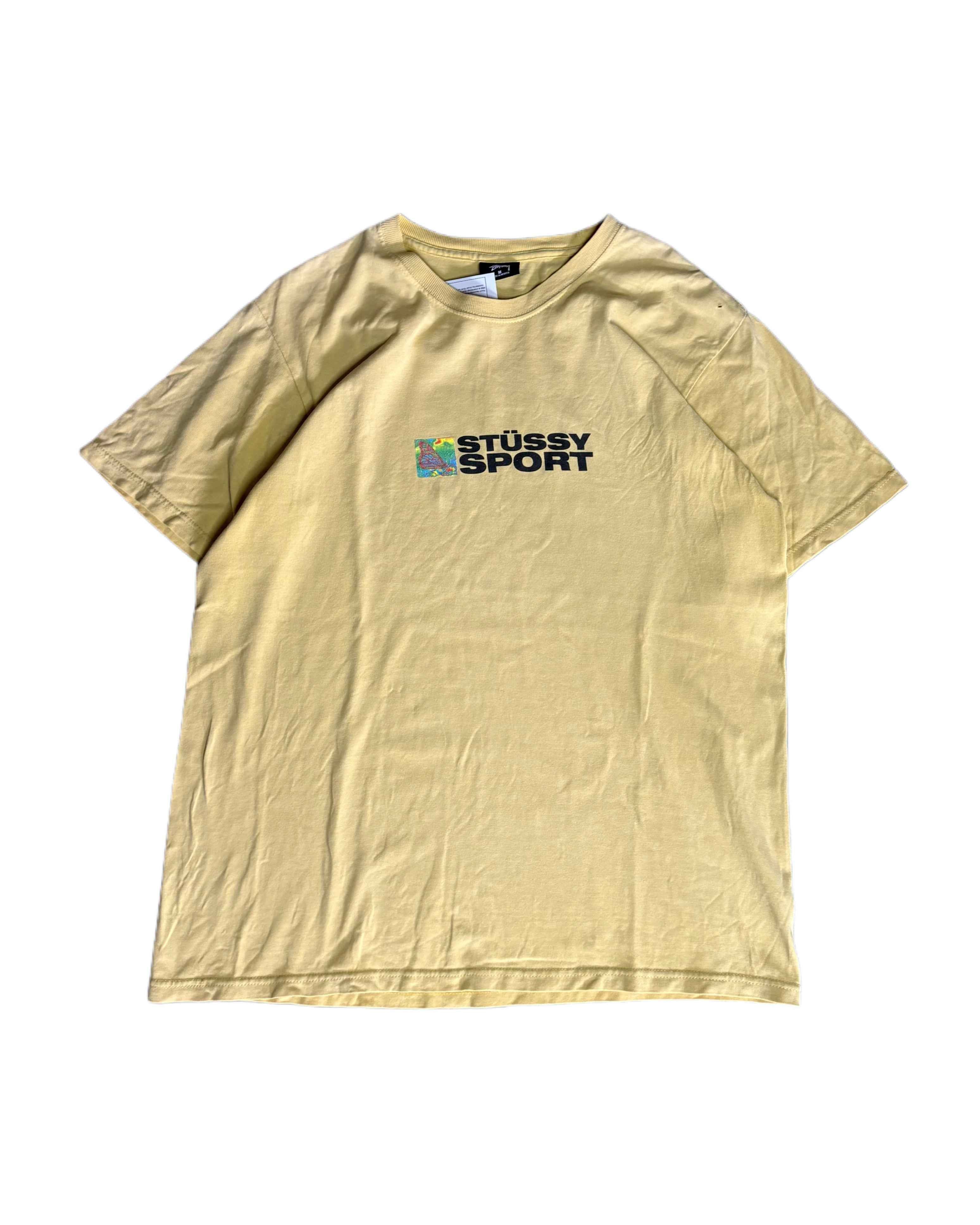 Stussy Sport T-shirt Yellow (M) - Gods Thrift Athens