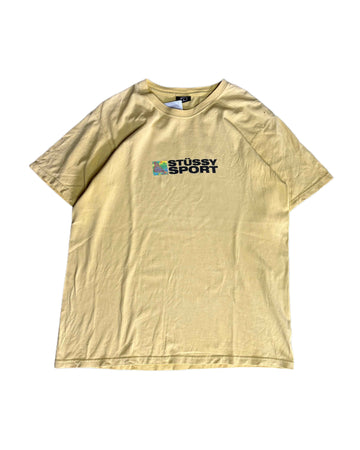Stussy Sport T-shirt Yellow (M) - Gods Thrift Athens