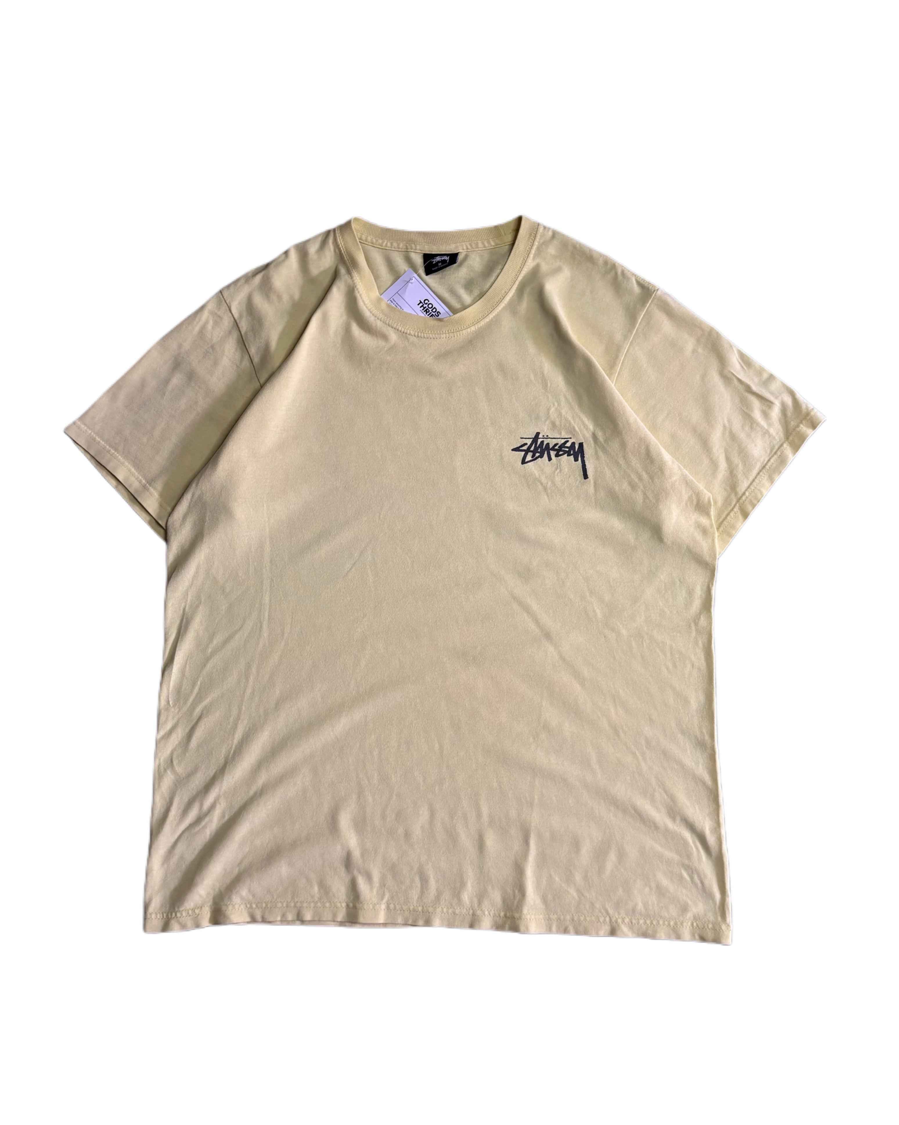 Stussy T-shirt Yellow (M) - Gods Thrift Athens