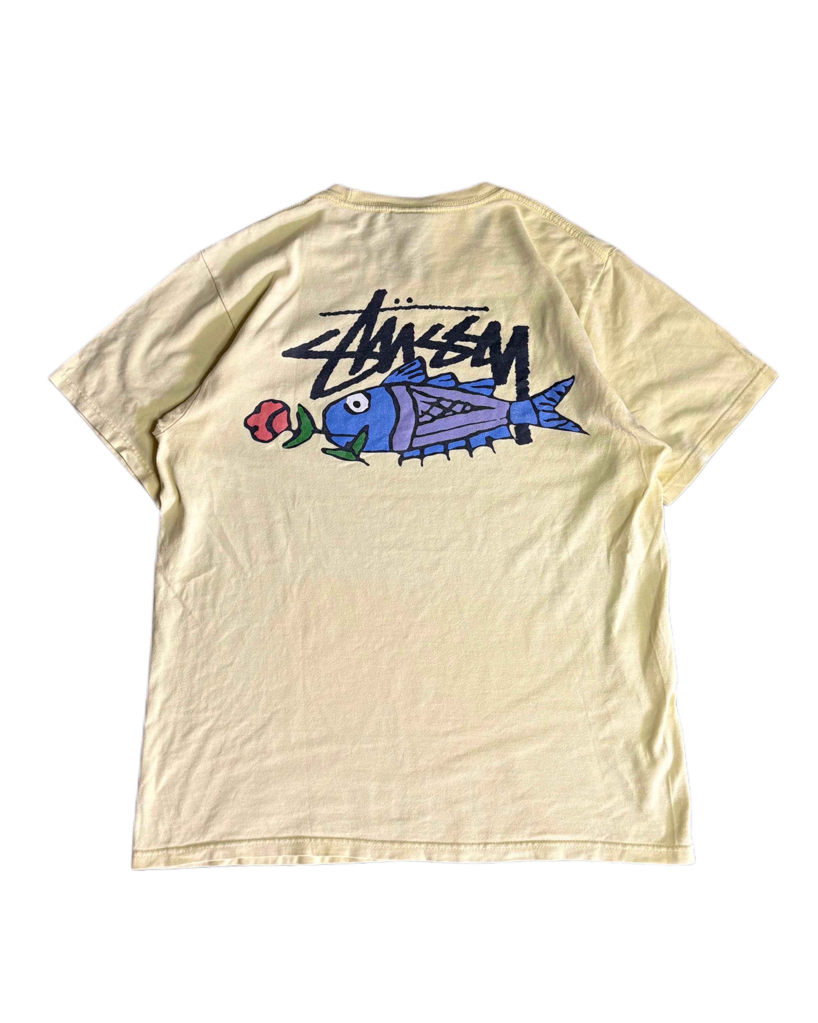 Stussy T-shirt Yellow (M) - Gods Thrift Athens