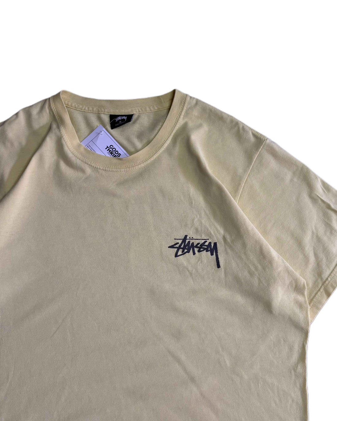 Stussy T-shirt Yellow (M) - Gods Thrift Athens