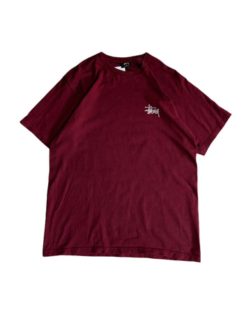 Stussy T-shirt Maroon (M) - Gods Thrift Athens