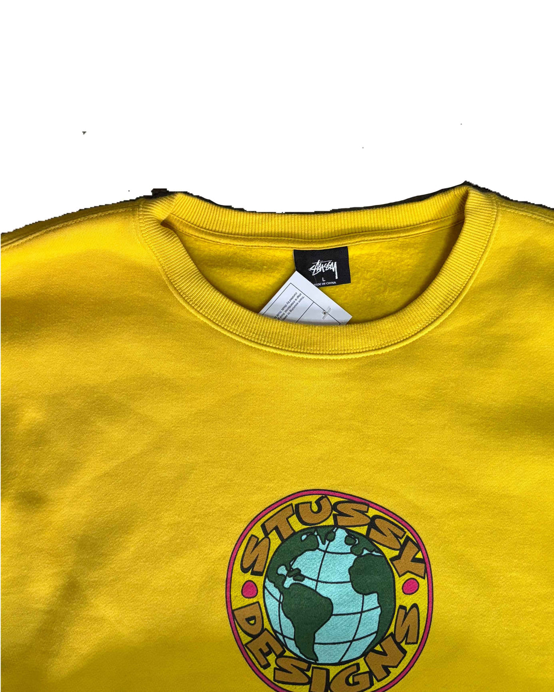 Stussy Crewneck Yellow (L) - Gods Thrift Athens